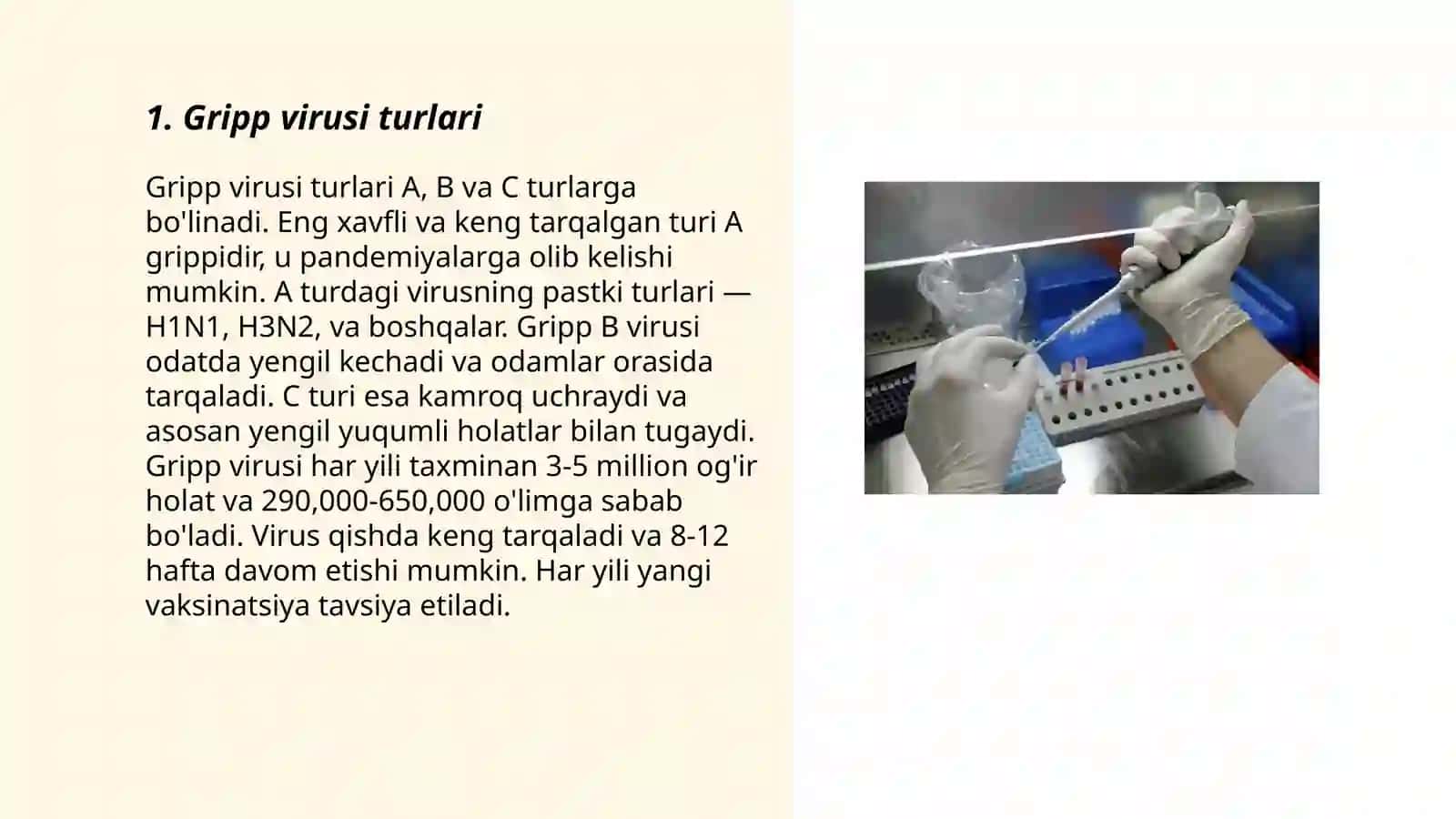 Gripp virusi. Laborator tashxisi va laboratoriga jarayoni 3