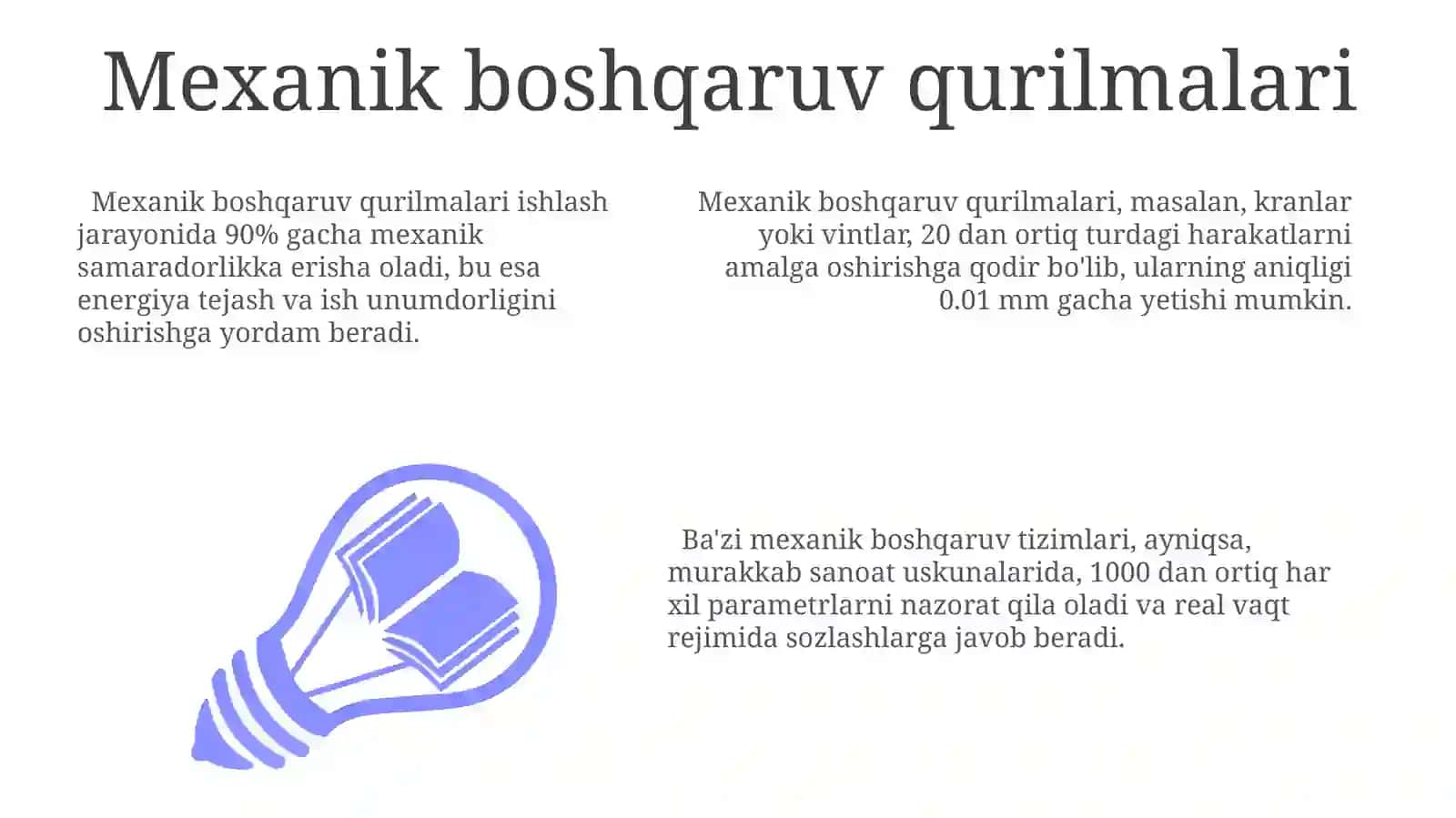 Mexanik boshqaruv qurilmalari 3