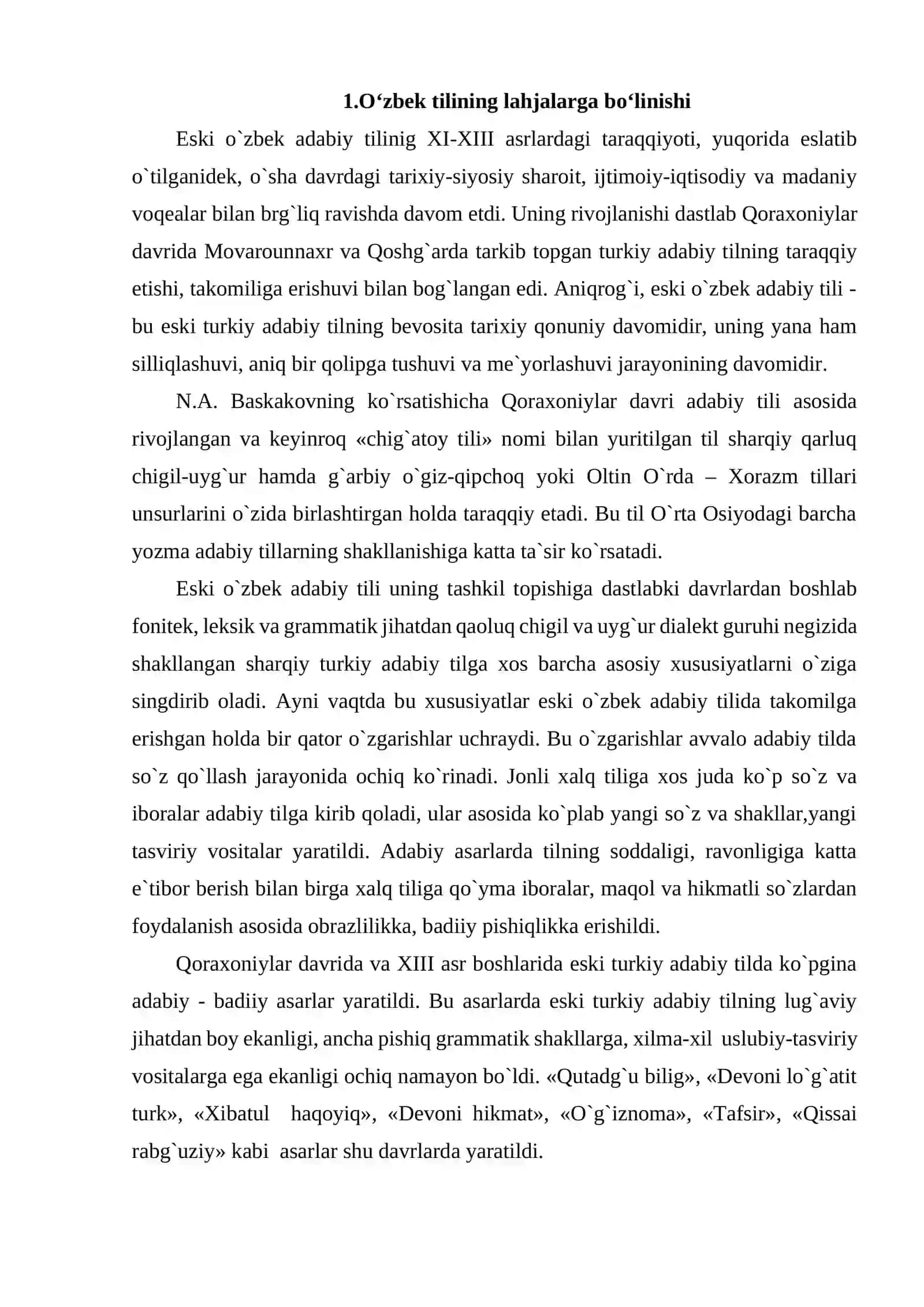 OʻZBEK TILINING QARLUQ, QIPCHOQ, OʻGʻUZ LAHJALARIGA XOS XUSUSIYATLARI 3