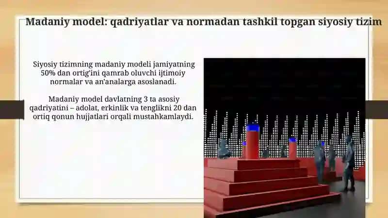 Madaniy model: qadriyatlar va normadan tashkil topgan siyosiy tizim 3