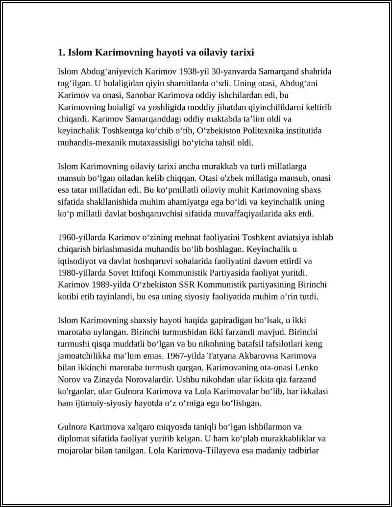 ISLOM ABDUGANIYEVCH KARIMOV MUSTAQIL OZBEKISTON RESPUBLIKASI BIRINCHI PRZDENTI 3
