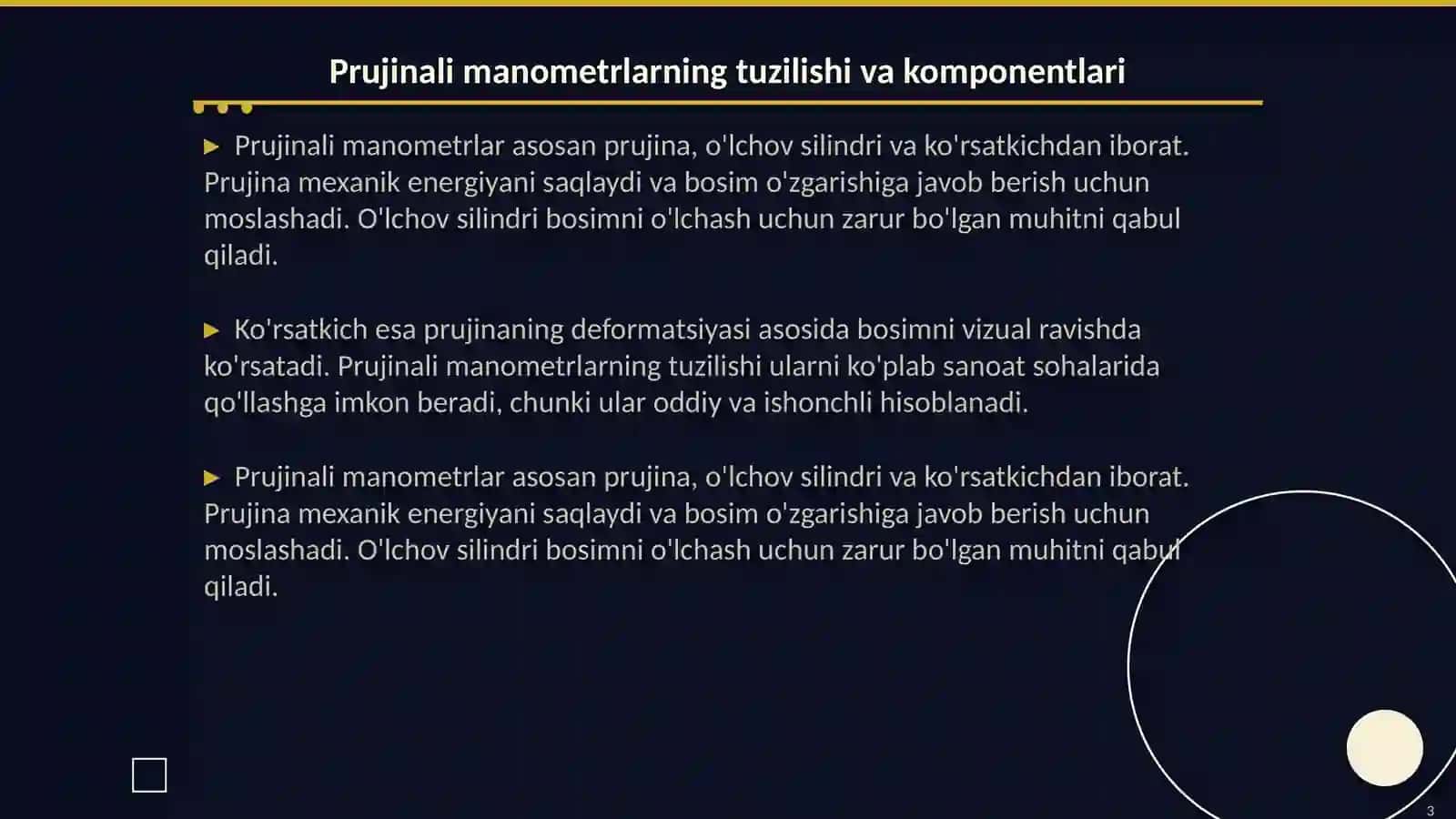 Prujinali manometrlarning tuzilishi va komponentlari 3