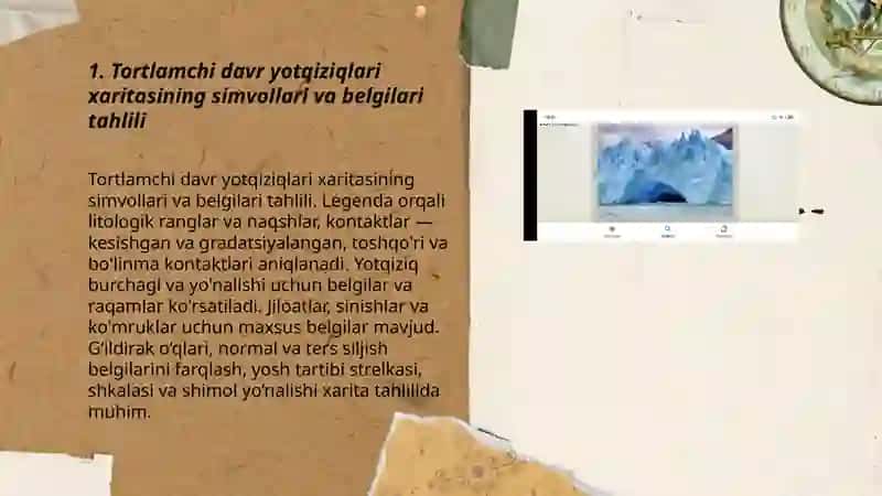 Tortlamchi davr yotqiziqlari xaritasi bilan ishlash 3