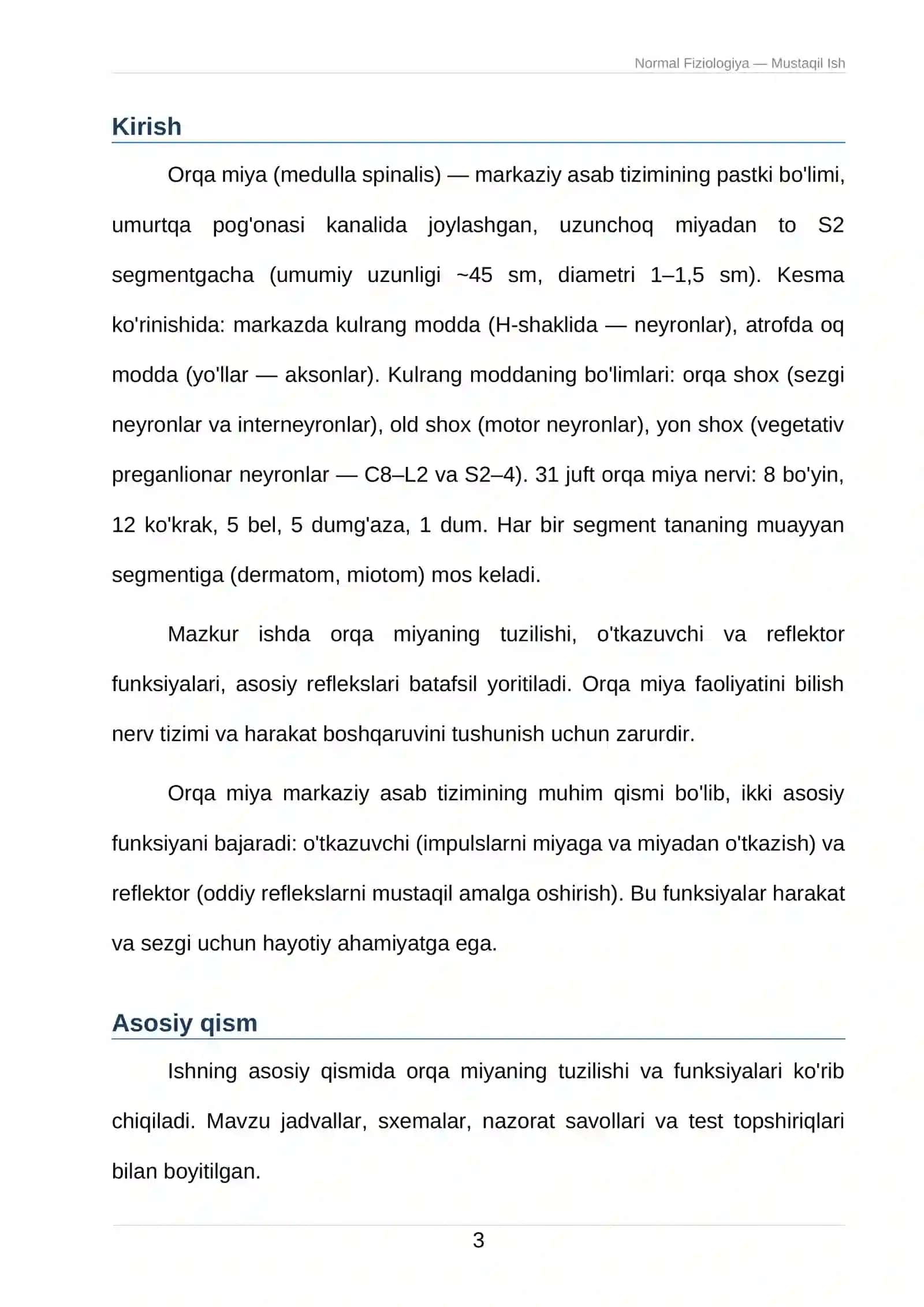 Odam va hayvonlar fiziologiyasi 3
