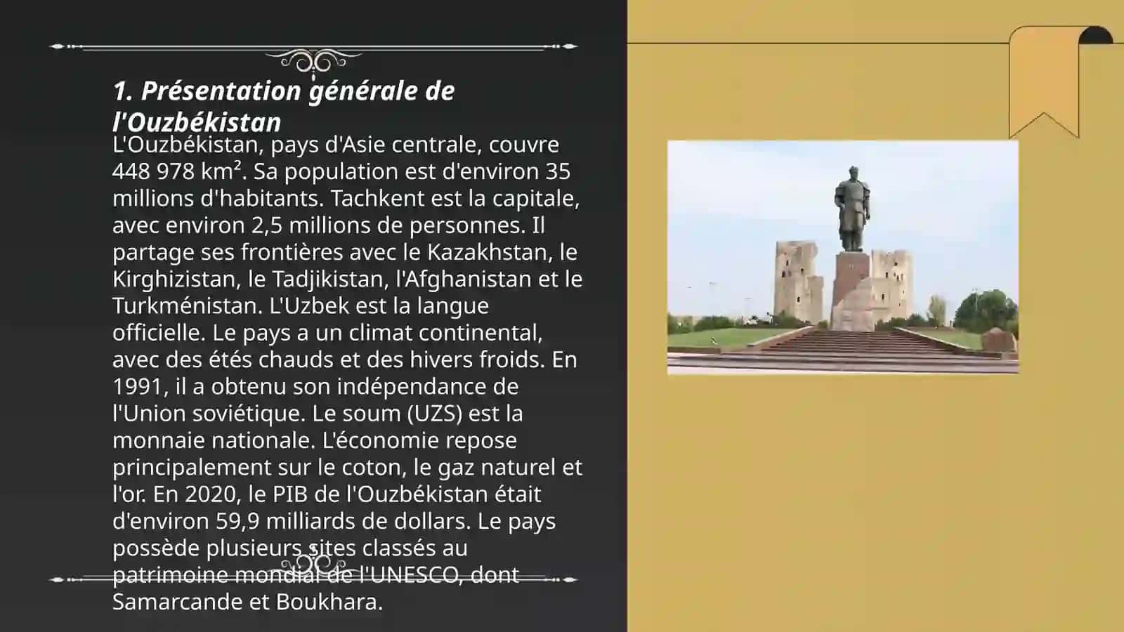 O'zbekiston Respublikasi haqida ma'lumot va Qashqadaryo viloyati haqida ma'lumot va tarixiy obidalar 3