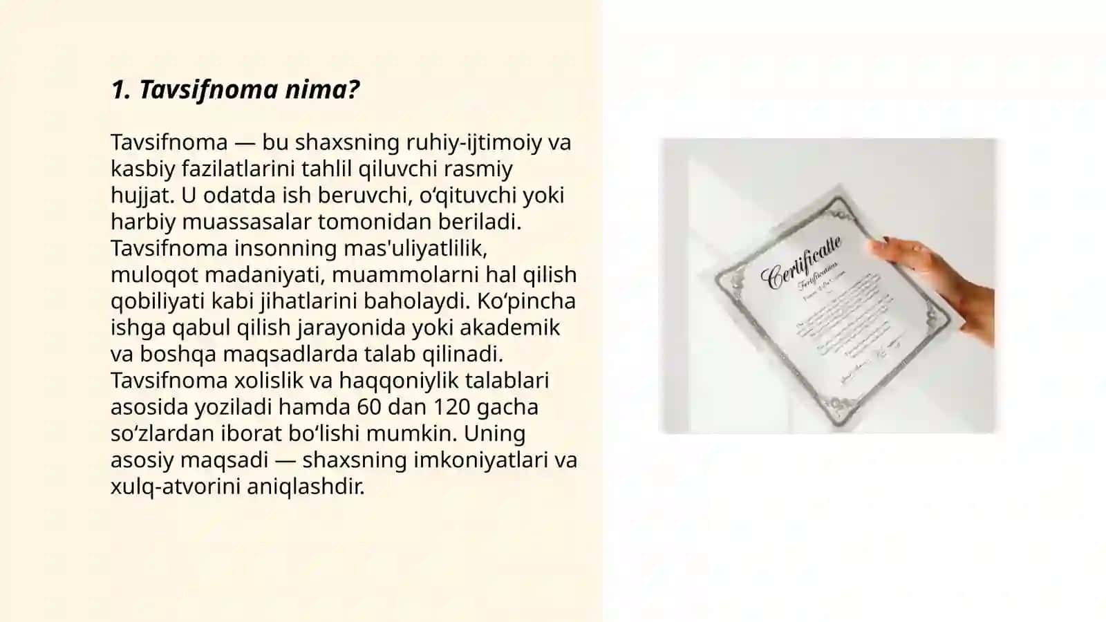 Tavsifnoma, tavsiyanoma va ularning oʻziga xos xususiyatlari 3