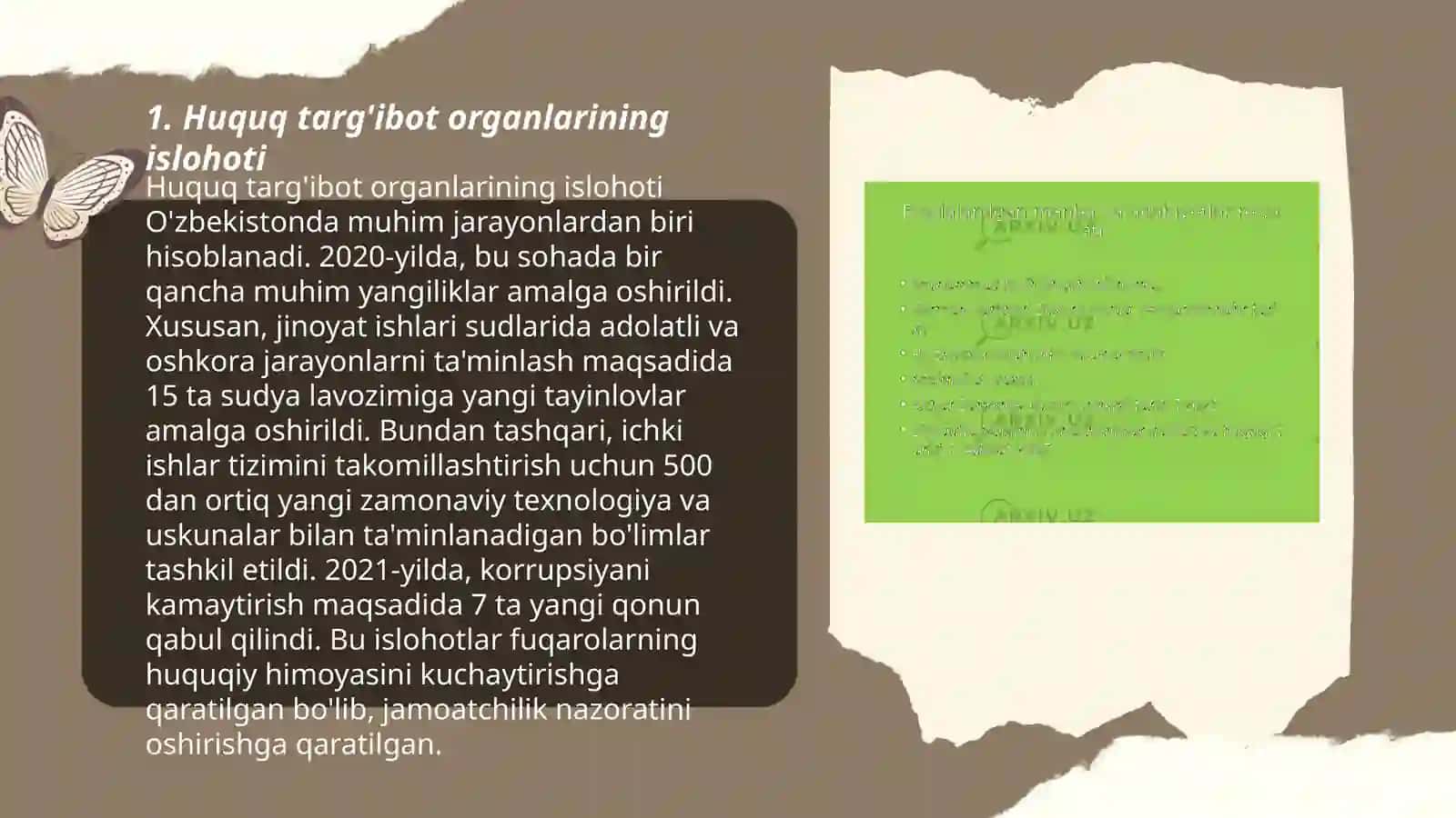 Huquq targibot organlari va Sud tizimidagi oʻzgarishlar 3
