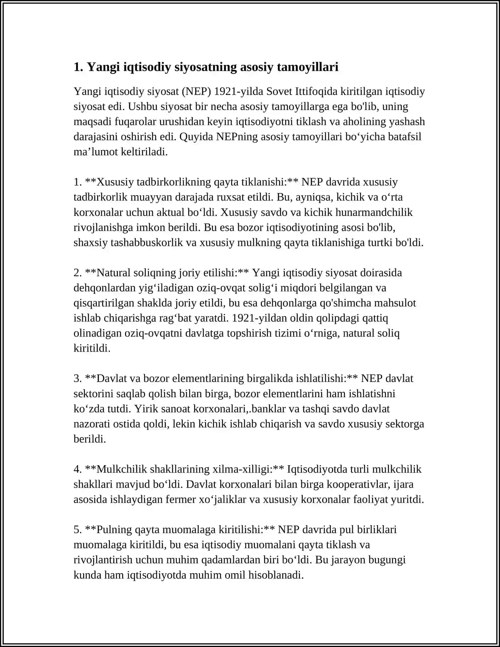 YANGI IQTISODIY SIYOSIY VA UNI TURKISTONDA AMALGA OSHIRISH UCHUN URUNISHLLAR 3