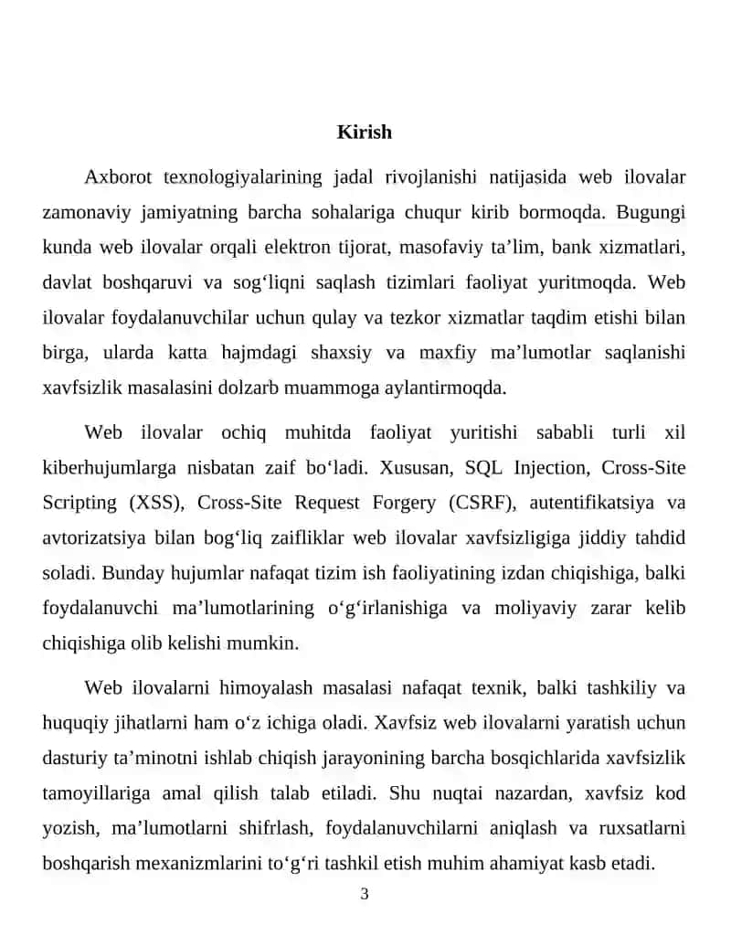 Web ilovalarni himoyalash usullari 3