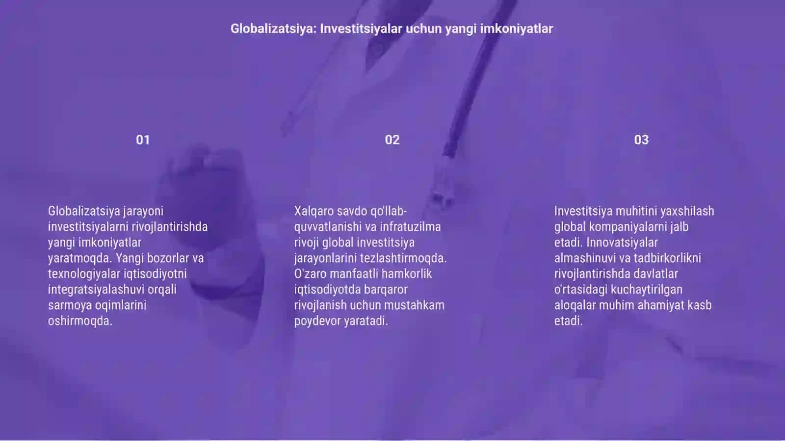 Globalizatsiya jarayonlarining investitsiyani rivojlantirishga ta'siri 3