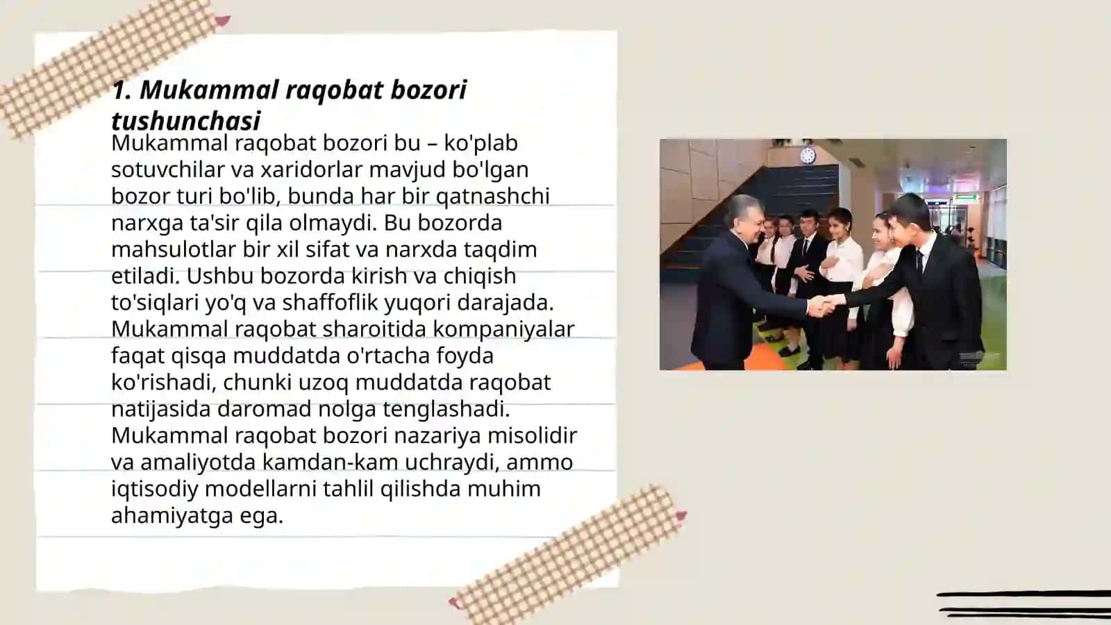 Mukammal raqobatlashgan bozorda qisqa muddatli davrda firma foydasini maksimallashtirish va uning taklifi 3