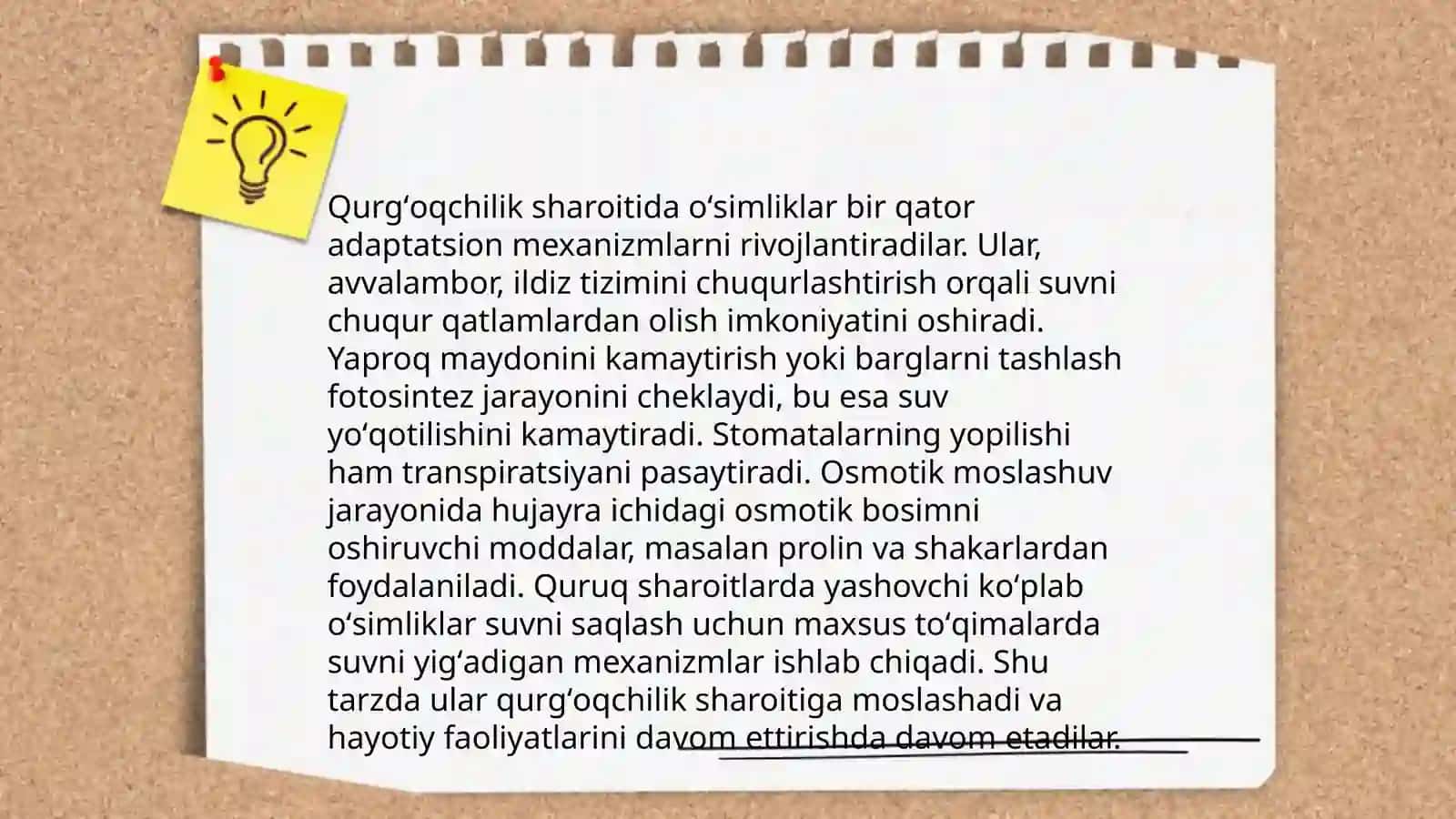 Oʻsimliklarning qurgʻoqchilikka chidamliligi 3
