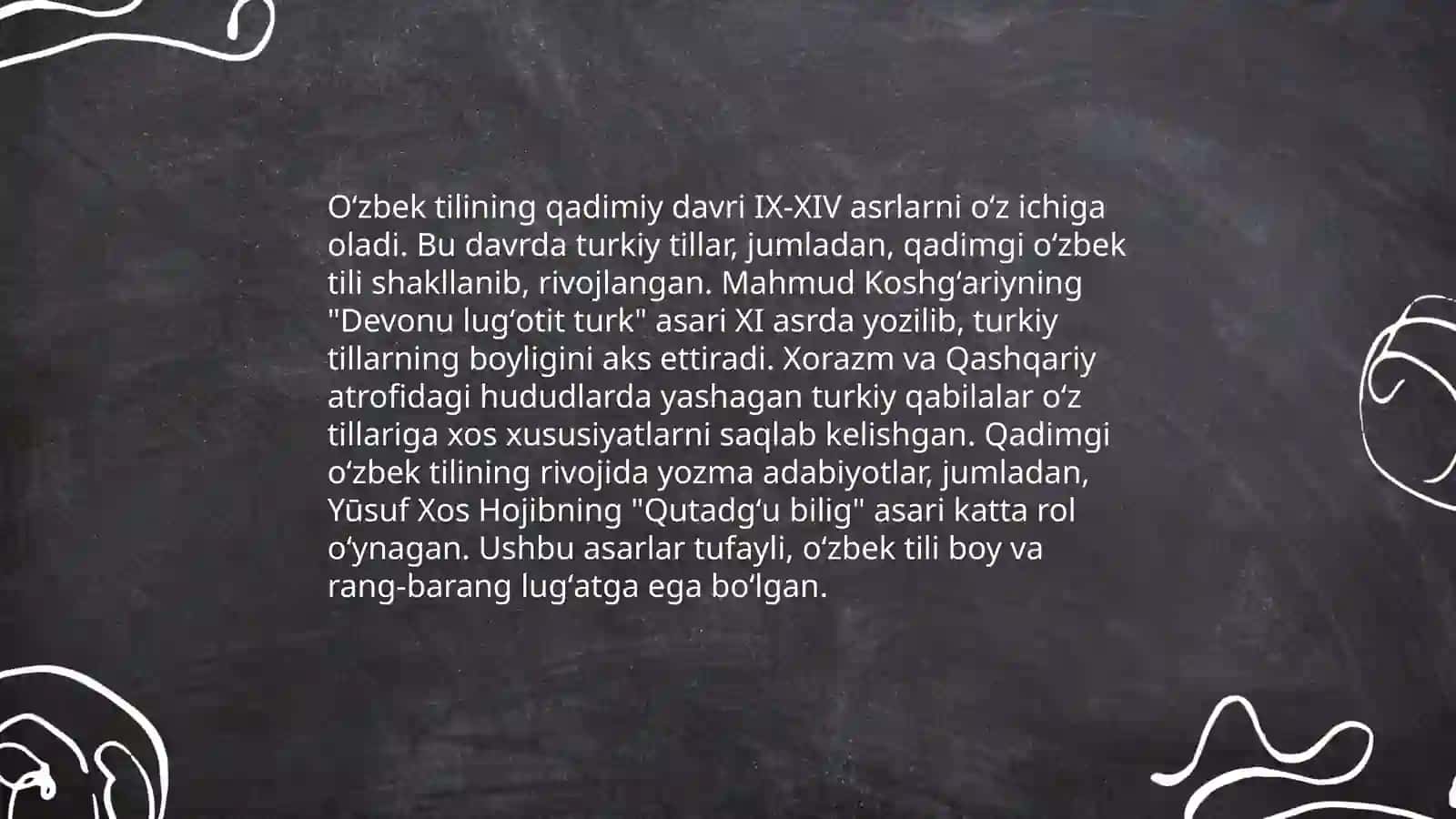 Oʻzbek tilining taraqqiyot bosqichlari 3