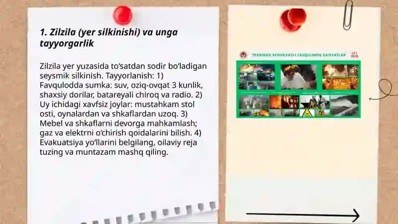 Zilzila (yer silkinishi) va unga tayyorgarlik 3