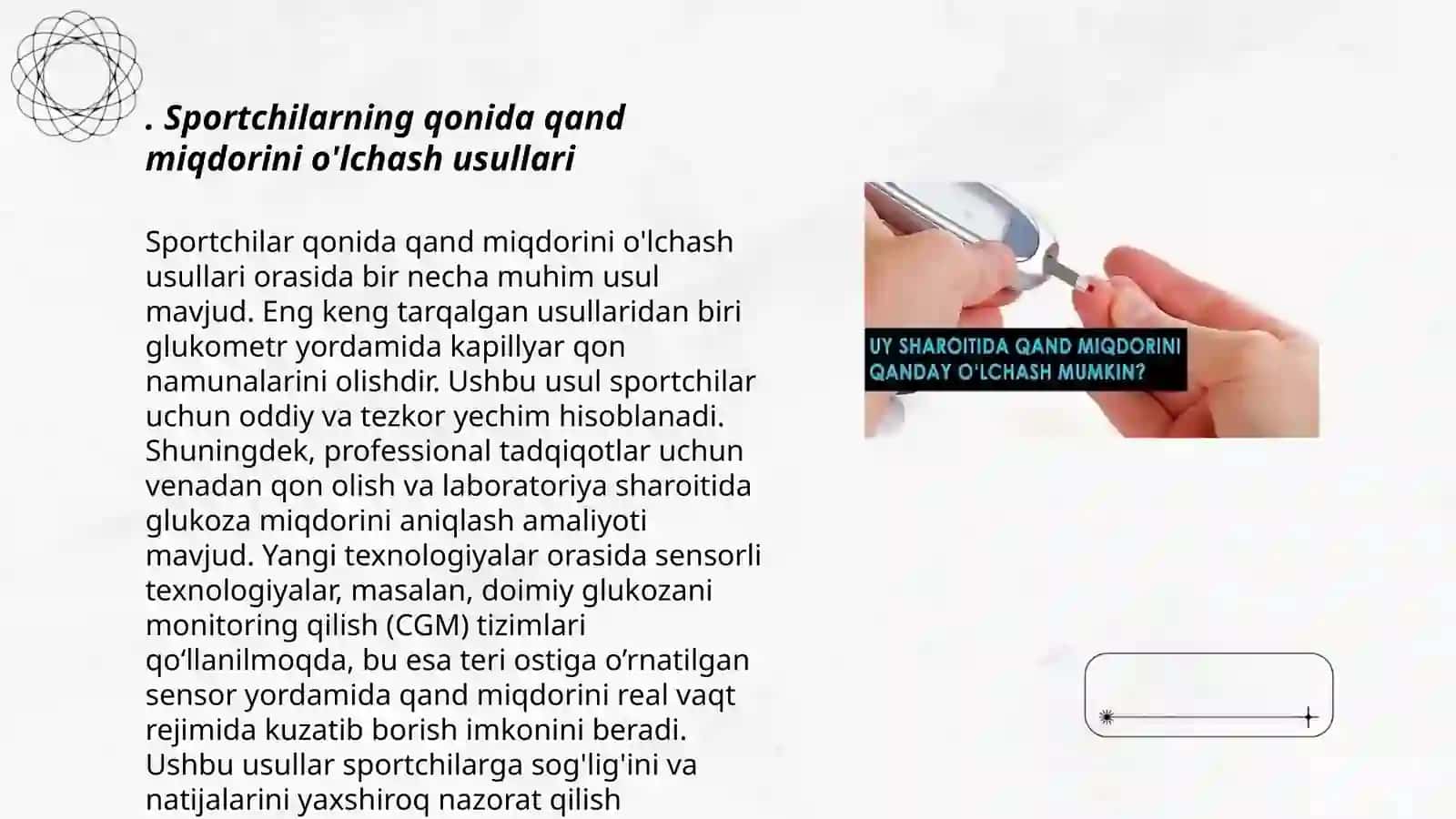 Sportchilarning qonida qand va keratinning miqdorini aniqlash 3
