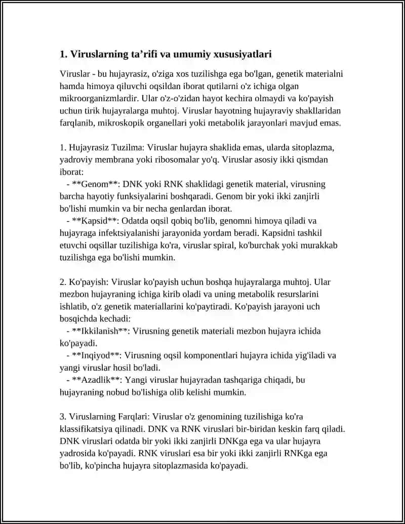 Mavzu: VIRUSLAR. ULARNING O'ZIGA XOS UMUMIY TUZILISHI VA FARQLARI 3