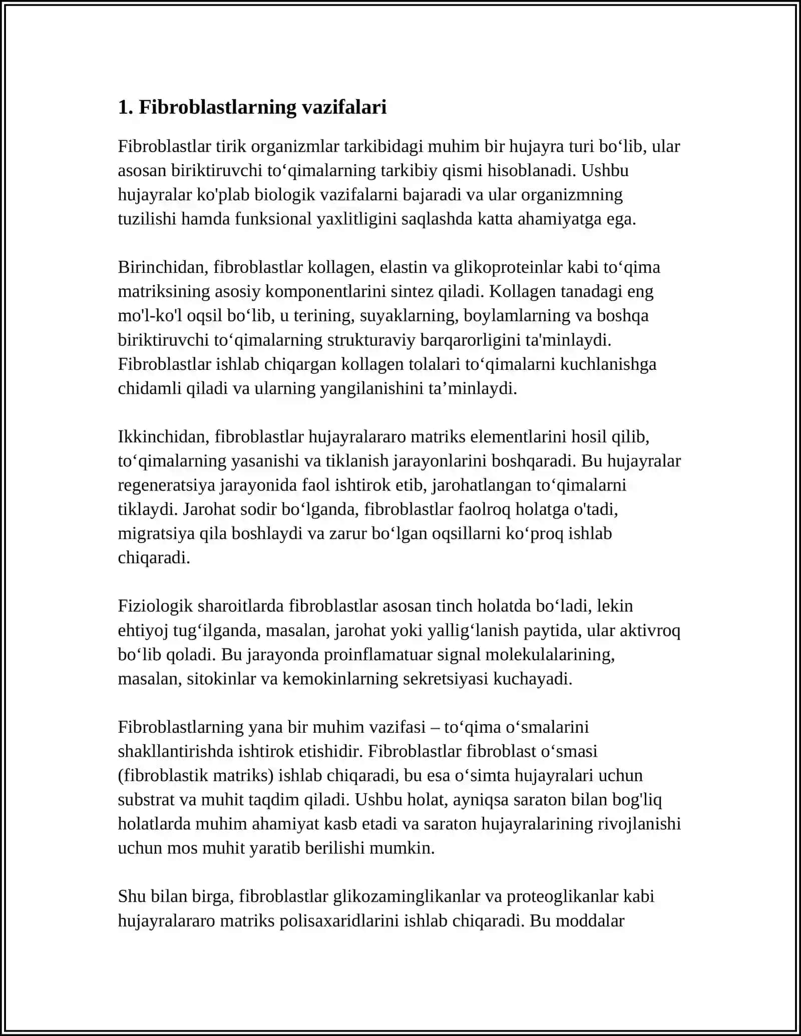 FIBROBLASTLARNING JAROHATNING BITISHI VA CHANDIQ HOSIL BOʻLISHIDAGI ROLI 3