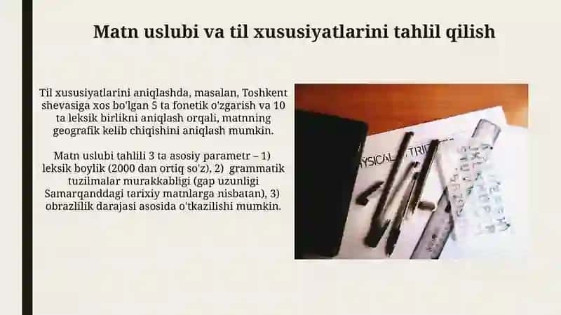 Matn uslub va til tahlili mashqlari 3