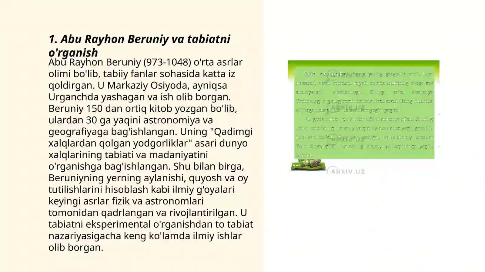 Oʻrta osiyolik allomalarning tabiat va ekologiya haqidagi fikirlari 3