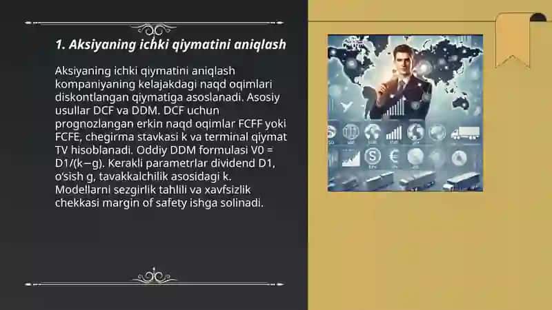Aksiyaning ichki qiymatini aniqlash 3