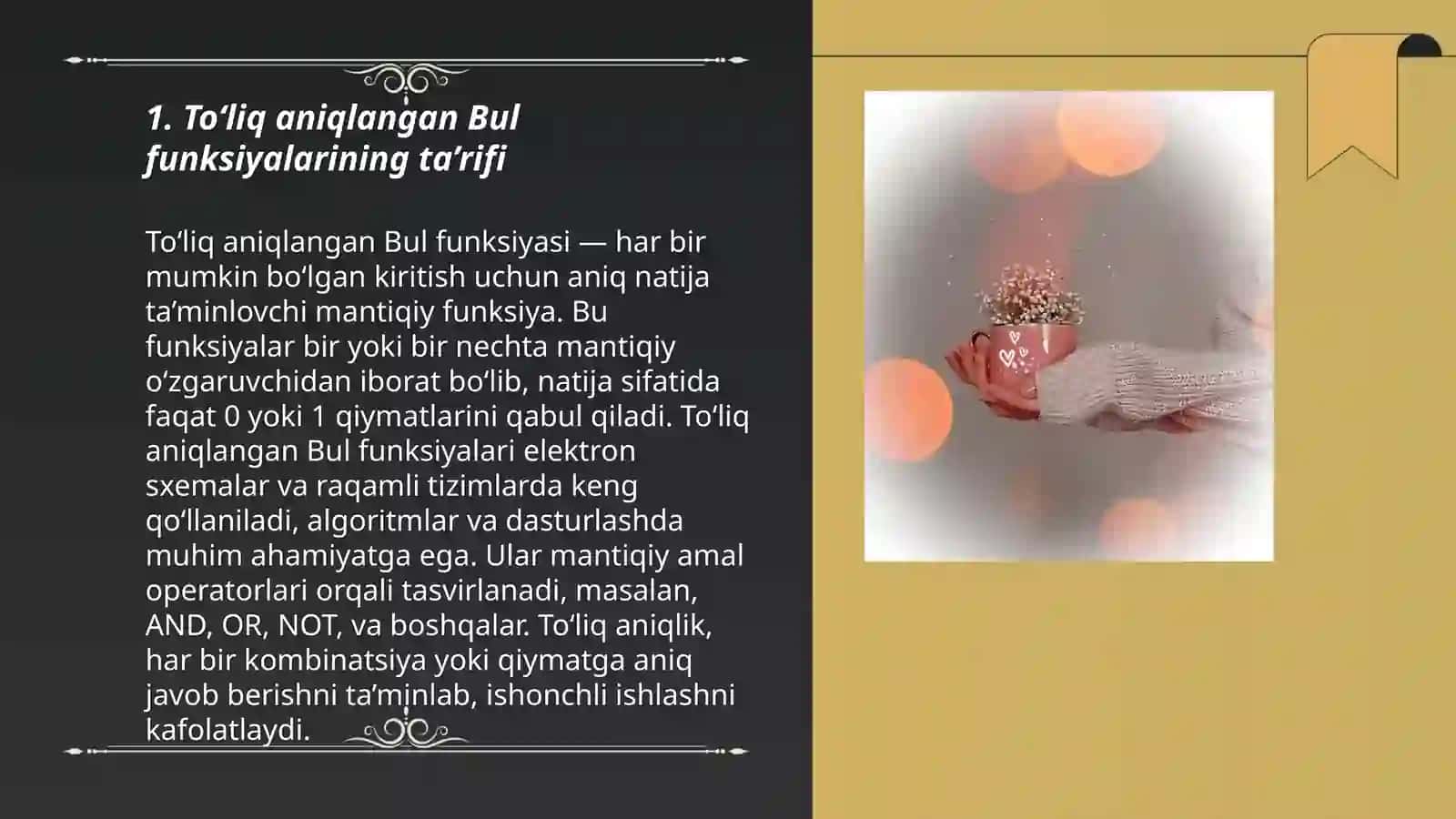 To'liq aniqlangan Bul funksiyalari 3