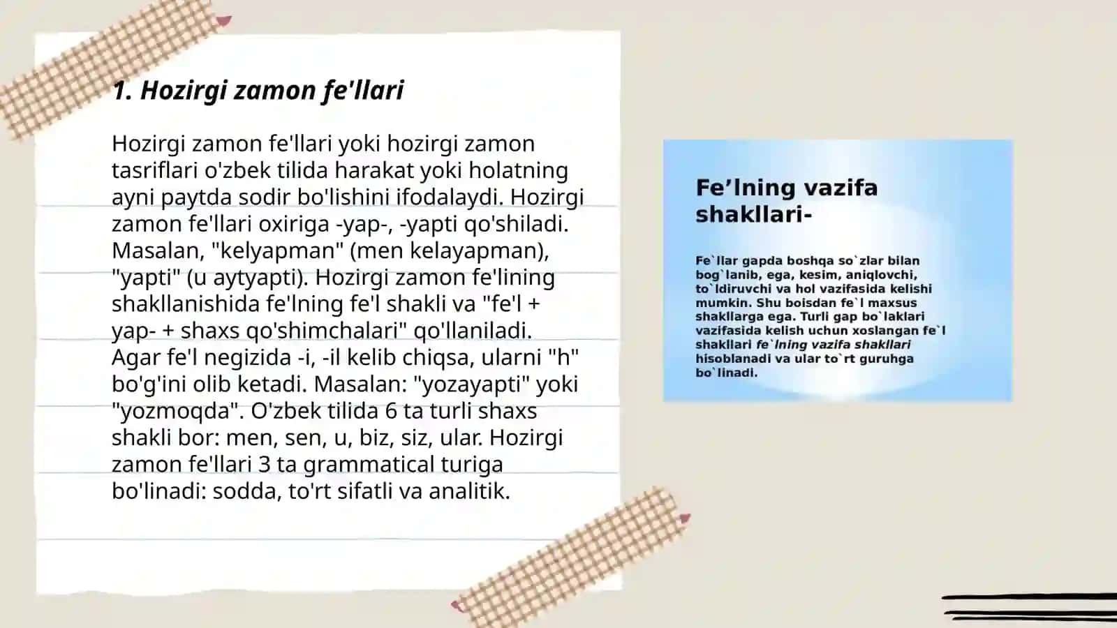 Feyilning zaman shakillari 3