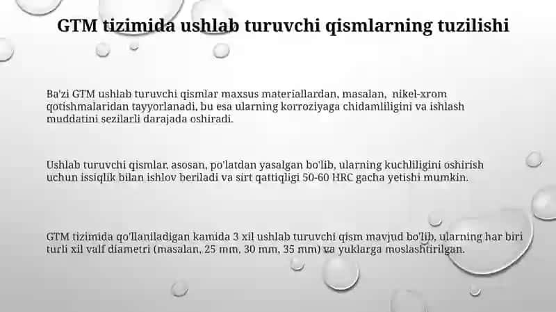 GTMda klapan, purjina va uni mustahkamlash detallari:tuzilishi turlari va qoʻllanilishi 3