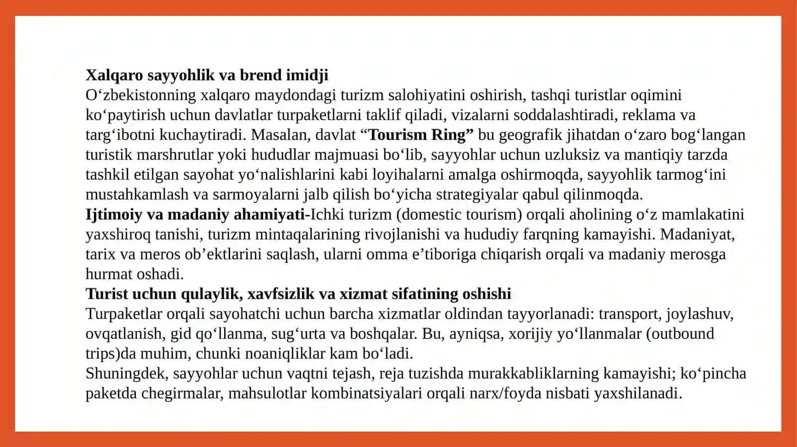 Mehmonxona tashkilotlarining strategik tahlilida turpaket tushunchasi va uni shakllantirish bosqichlari 3