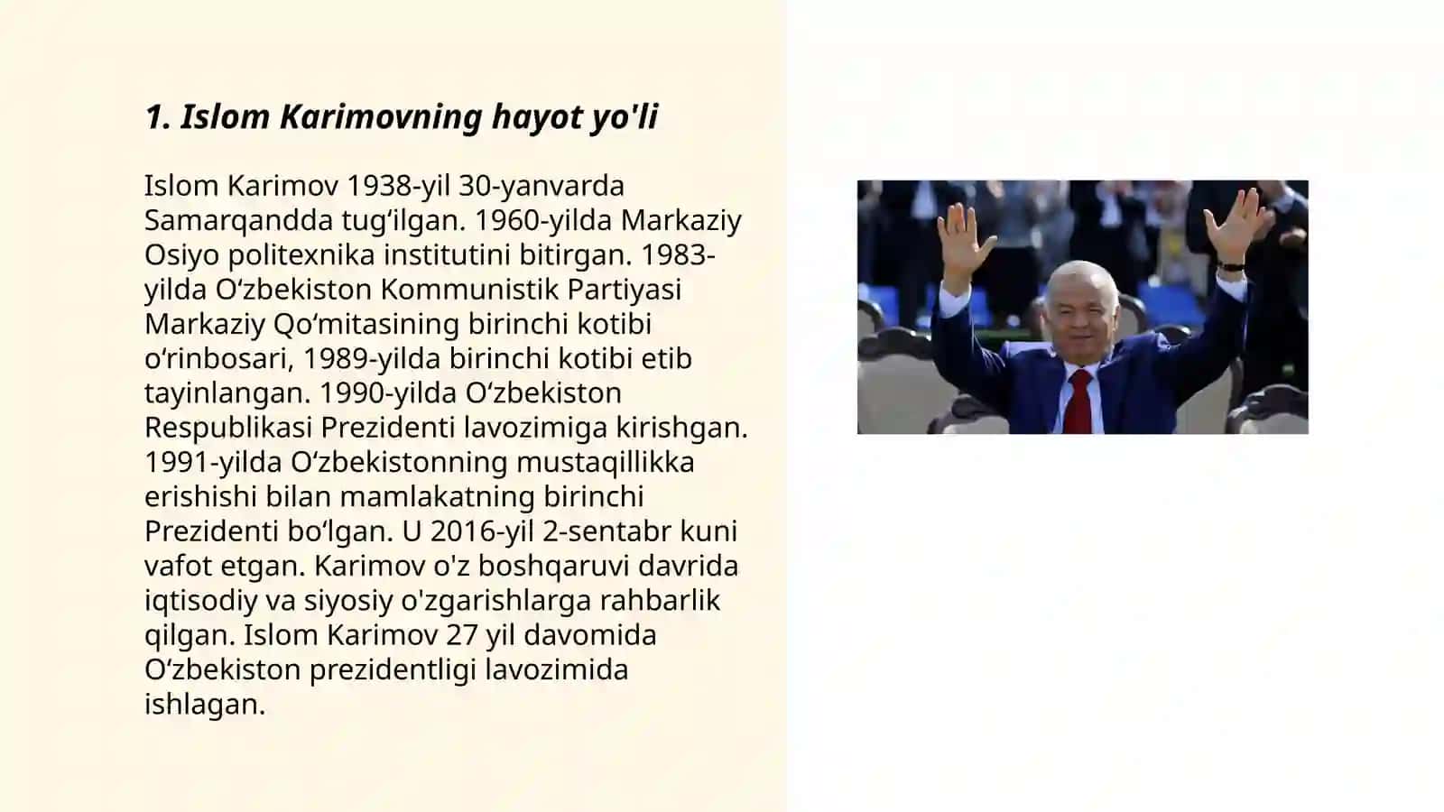 Islom Karimovning hayot yo'li 3