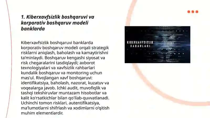 Bank tizimlarida kiberxavfsizlik boshqaruvi 3