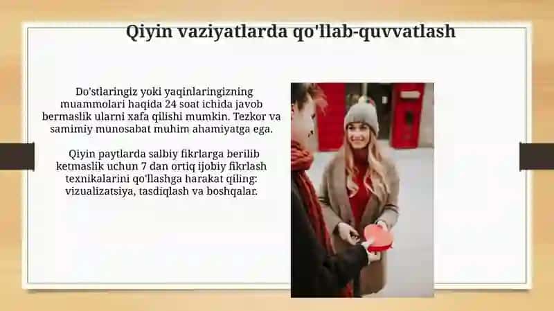 Doʻstlik va muhabbatni qadrlash odobi 3