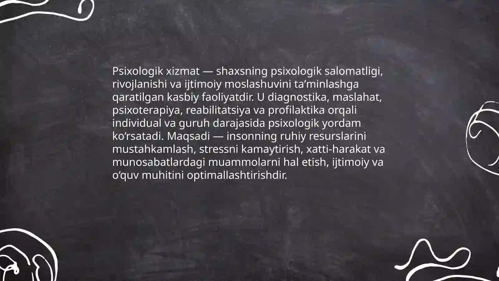 Psixologik xizmat mohiyati,maqsadi va vazifalari nimalardan iborat? 3