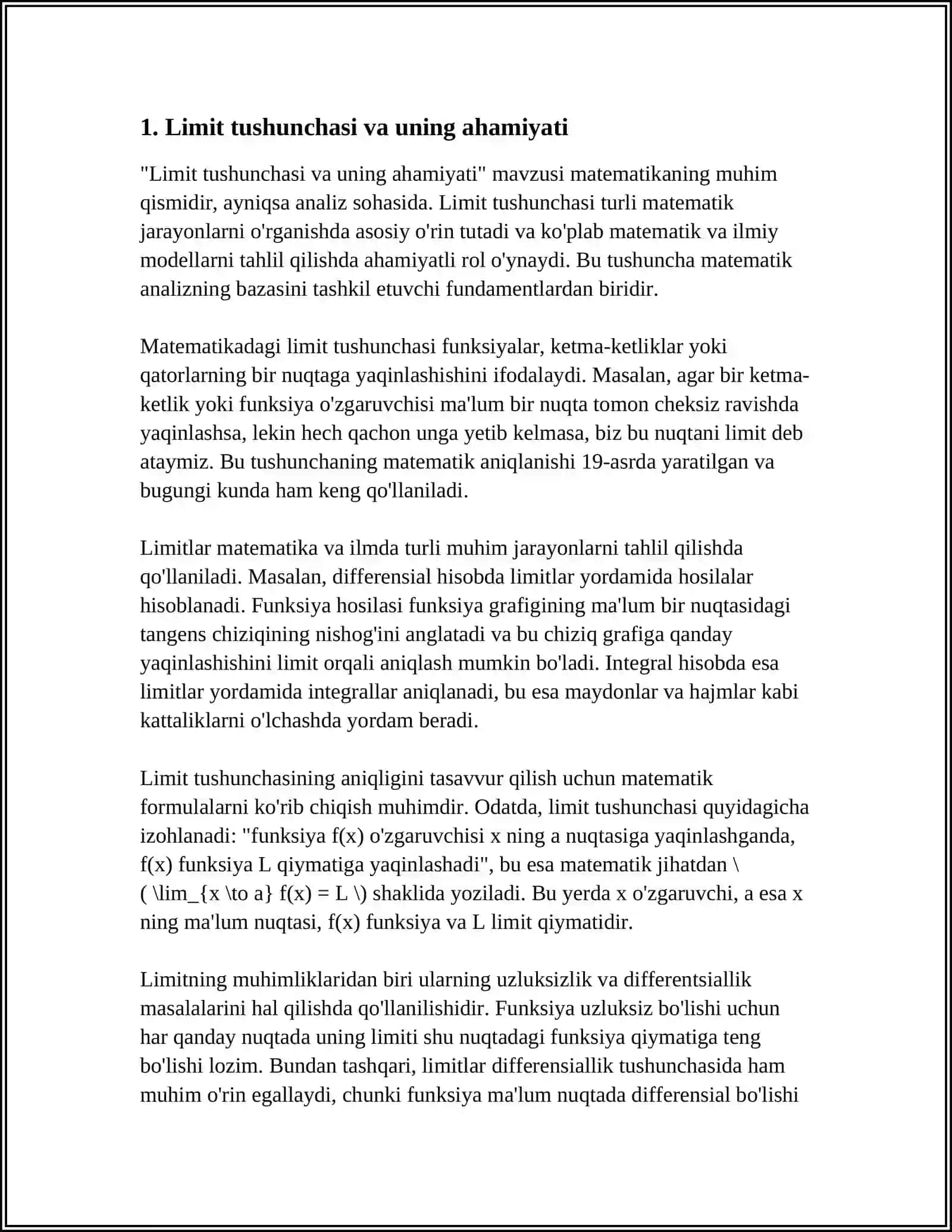 FUNKSIYA LIMITI.IQTISODD LIMIT MIQDORI 3
