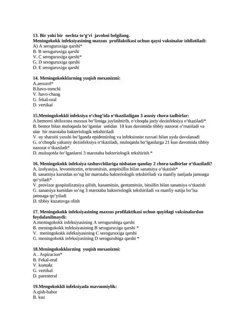 №21 Bosqi (streptokokkli infekciyalar-skarlatina) va meningit kasalligida epidemiologik nazoratni tashkil etish 3