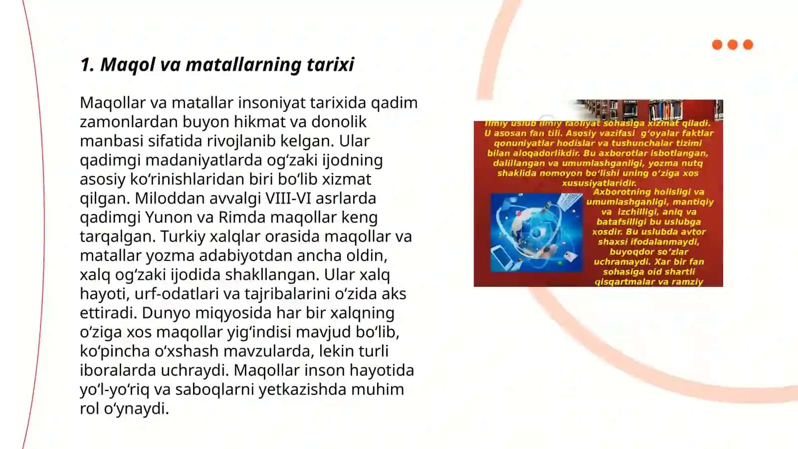 Maqol va matallarning ahamiyati va o’ziga xosligi 3