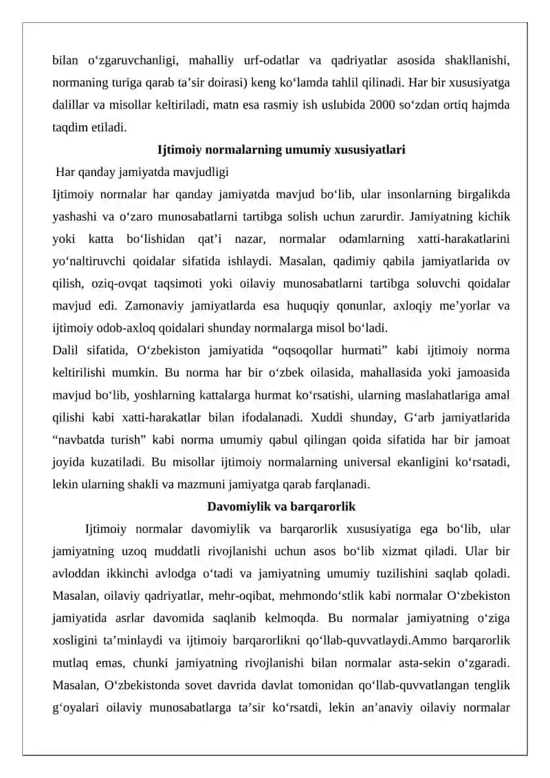 Ijtimoiy normalarning umumiy va o‘ziga xos xususiyatlari 3