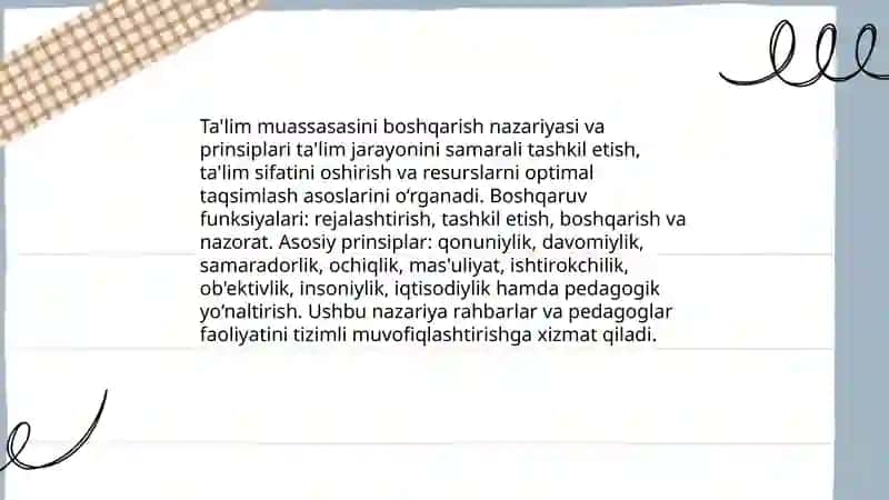 Ta'lim muassasasini boshqarish asoslari 3