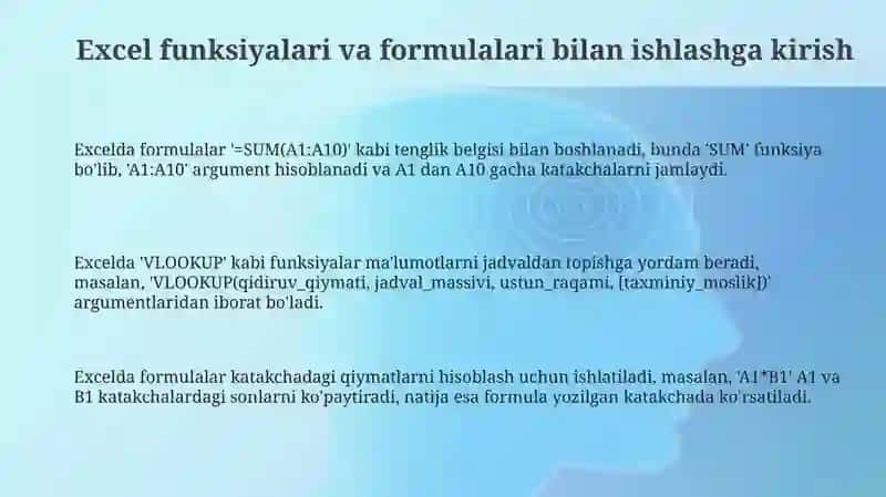 Excelda Funksiya va formulalar bilan ishlash 3