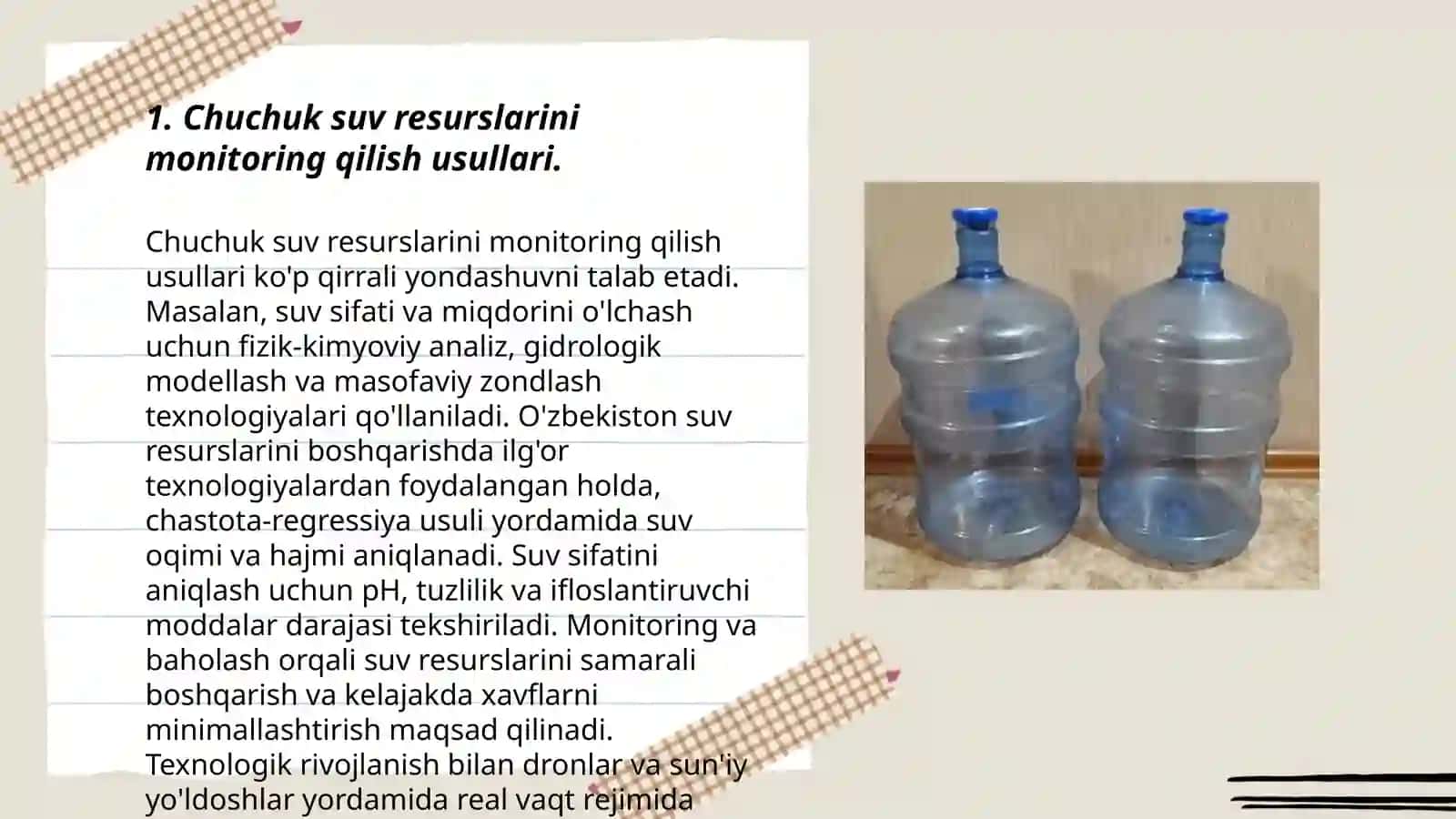 Chuchuk suvlarni muhofaza qilish monitorligi va ulardan to'g'ri foydalanish 3