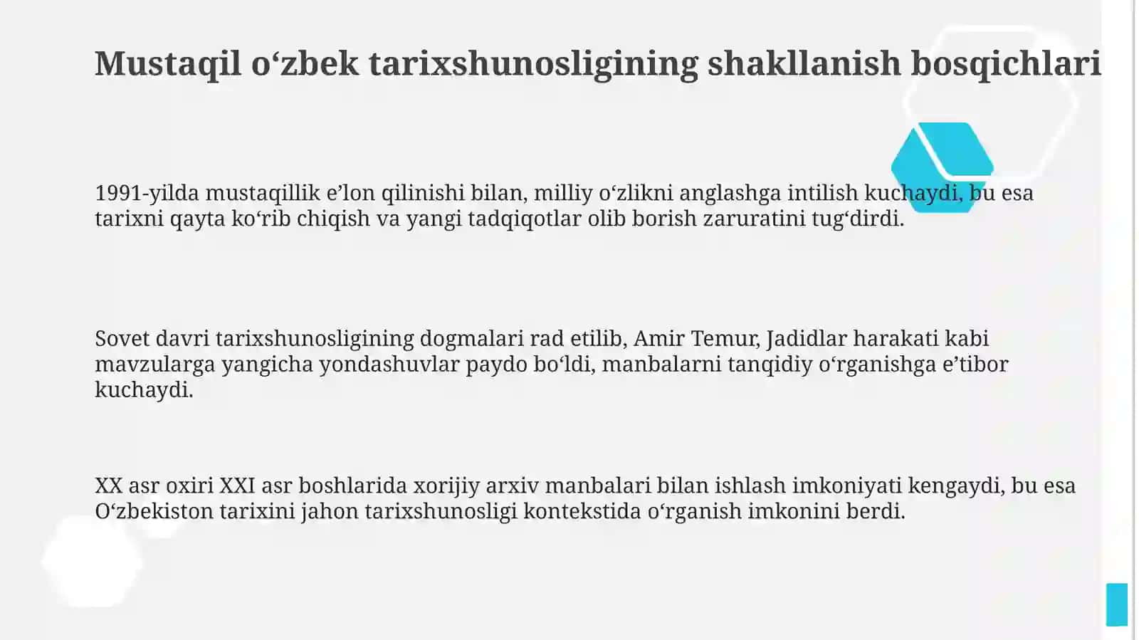 Mustaqil O‘zbekiston tarixshunosligi 3