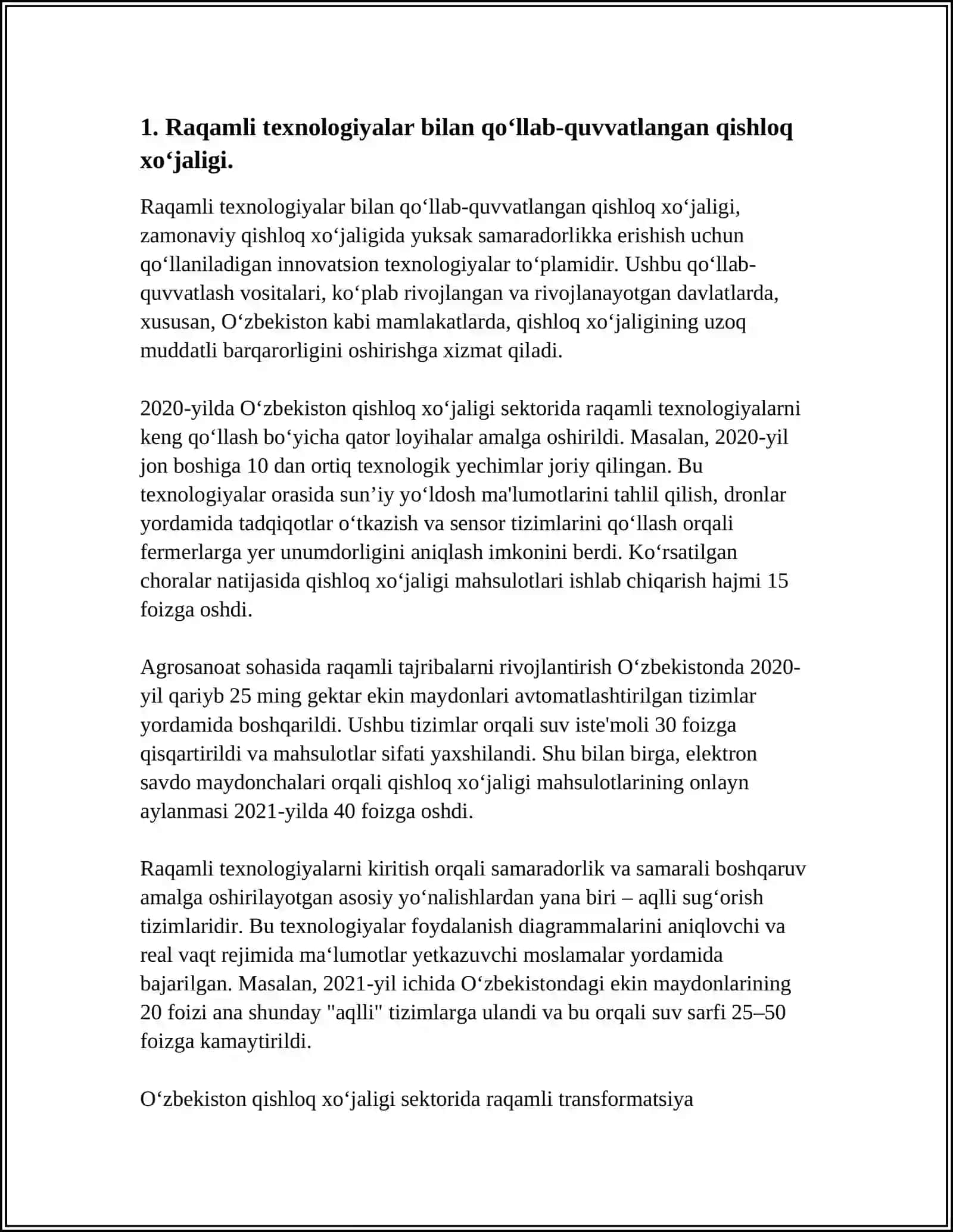 MAMLAKAT IQTISODIYOTINI RIVOJLANTIRISHDA INFORMATIKA VA RAQAMLI TEXNALOGIYALARNING OʻRNI 3