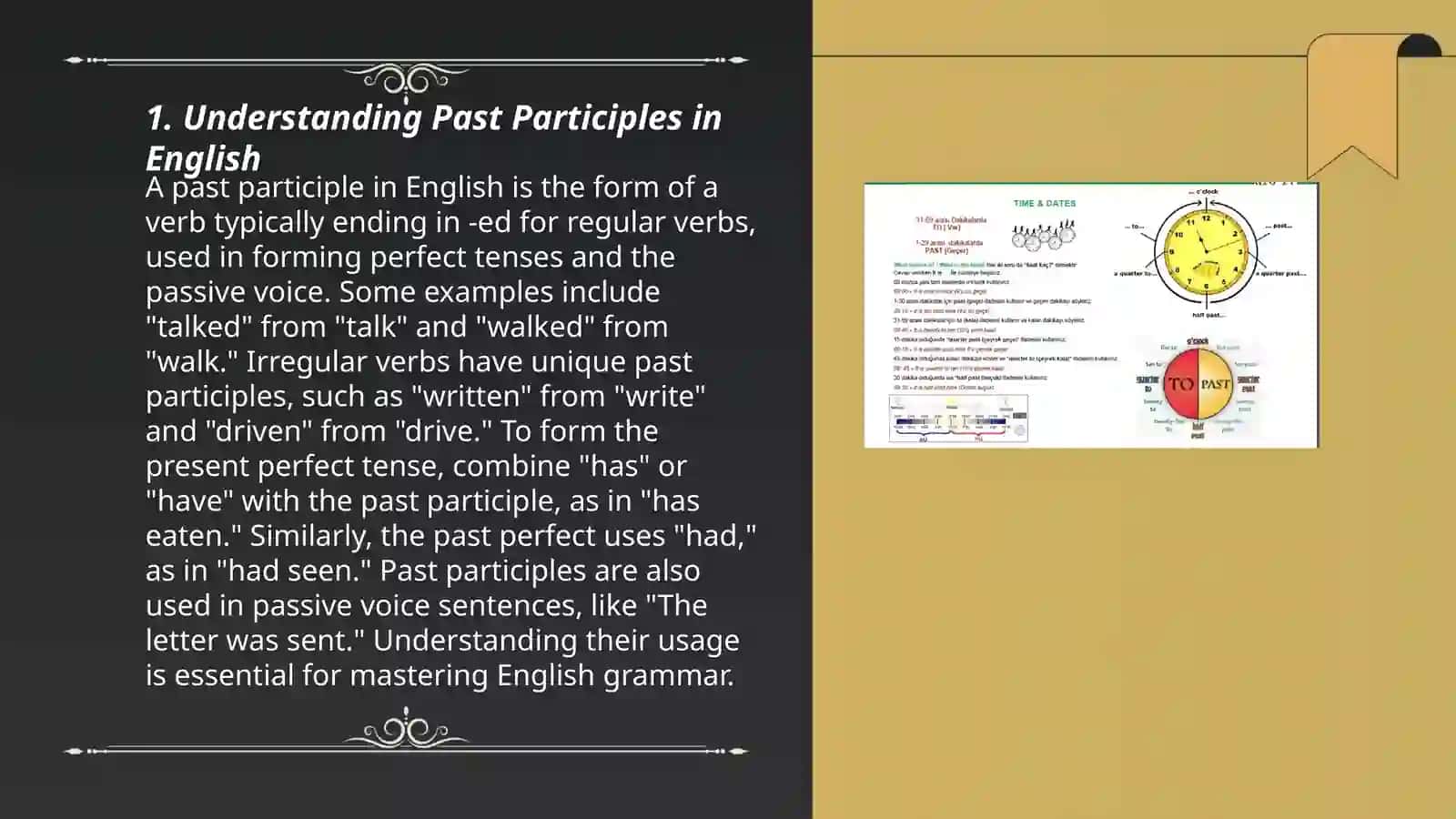 Past Participle.Past forma of modals 3