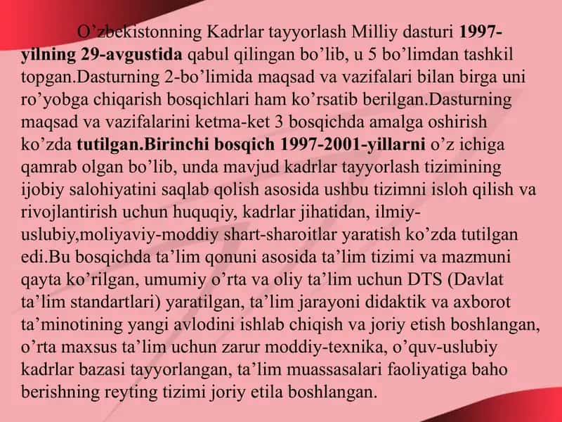 O’zbekiston Respublikasi Ta’lim Tizimini Rivojlantirishning Konseptual Asoslari 3