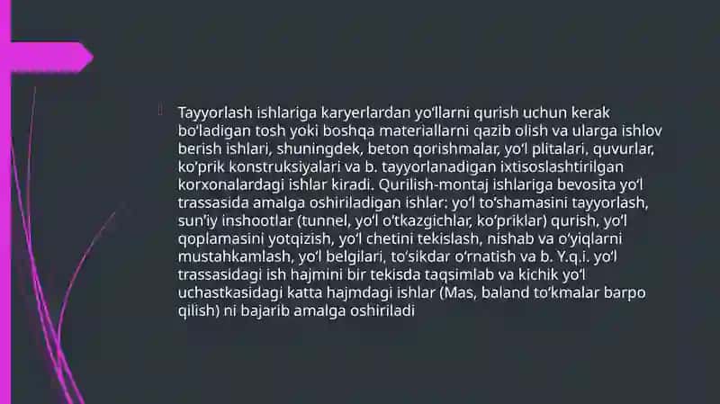 Yo'li qurilish mahsulotlarining tasnifi 3