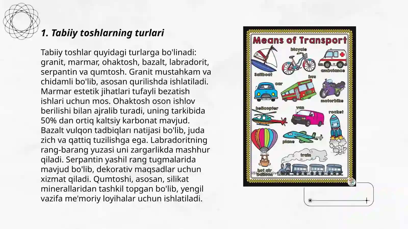 Tabiiy toshlarning turlari 3