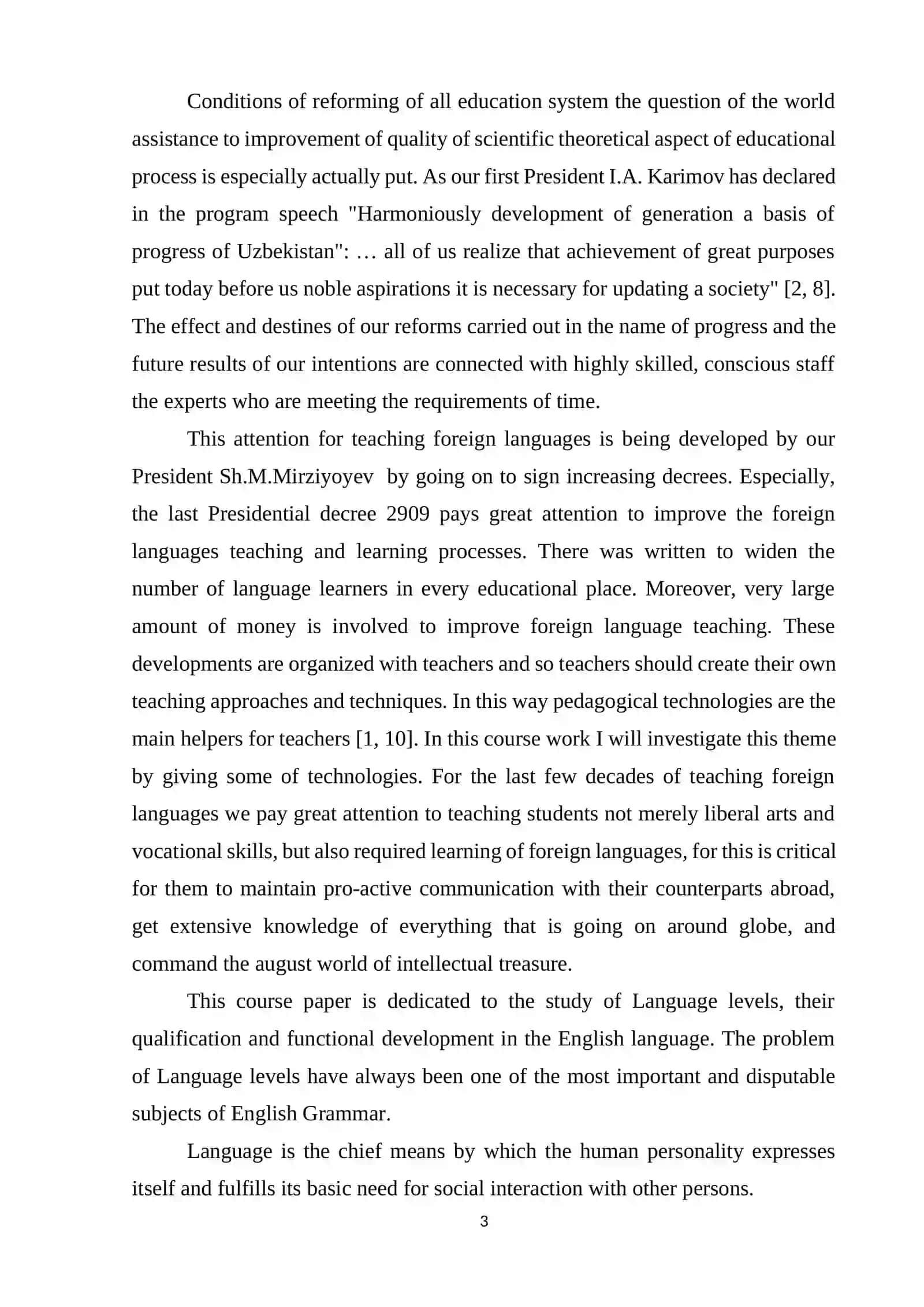 The Role of Language and Speech Levels in Theoretical Grammar 3