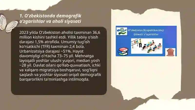 O'ZBEKISTON RESPUBLIKASIDAGI IJTIMOIY O'ZGARISHLAR 3