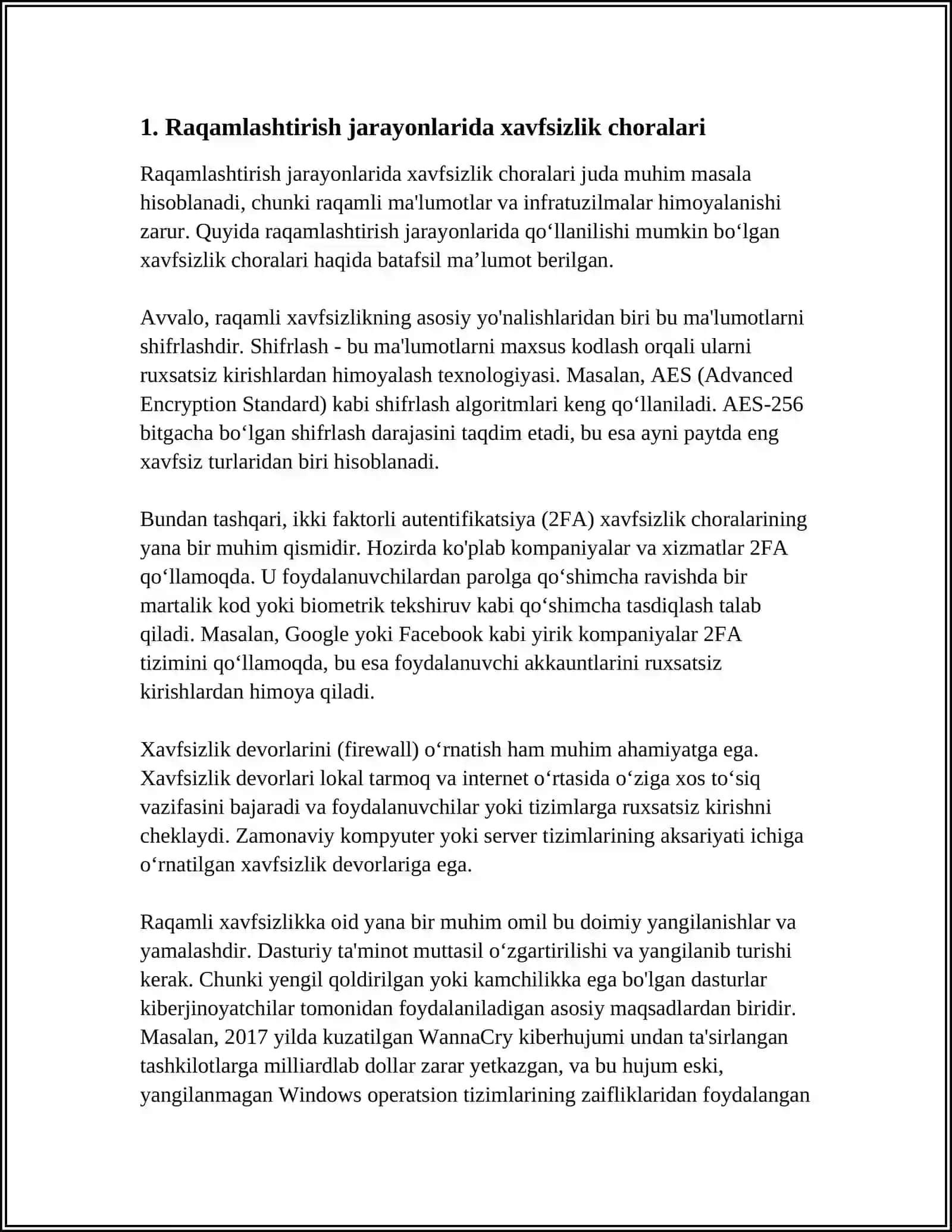 ELEKTRON HUKUMAT VA XIZMATLAR SOHASINI RAQAMLASHTIRISH XUSUSIYATLARI 3