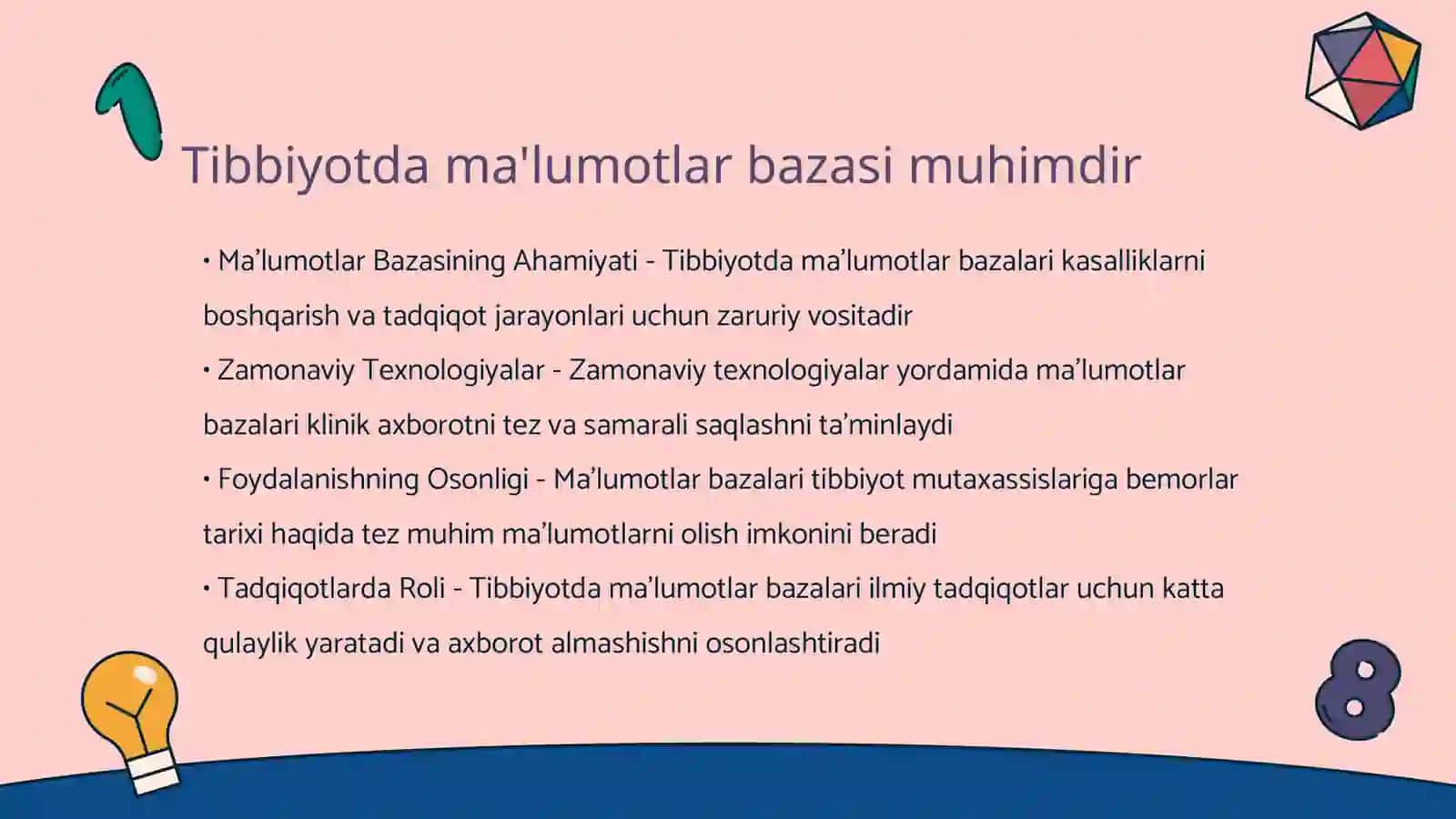 Tibbiyotda ma'lumotlar bazasi 3