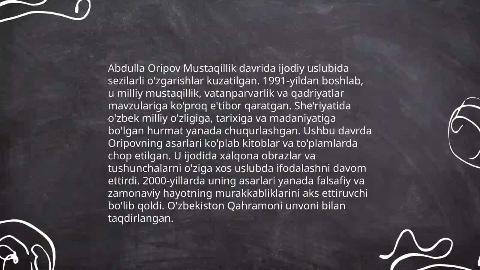 Abdulla Oripovning mustaqillik davri ijodi 3